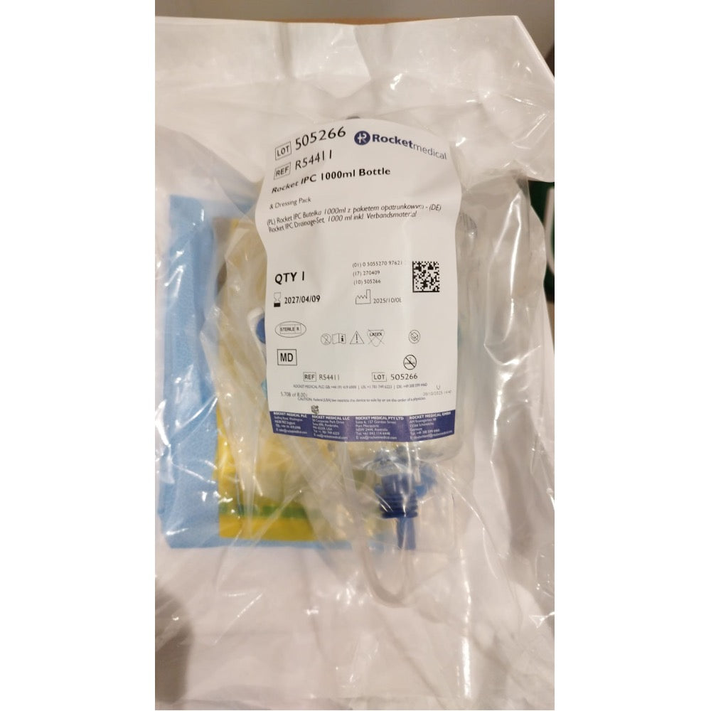 Rocket IPC Dressing Pack & 1000ml Pre-evacuated bottle-single (R54411 ...