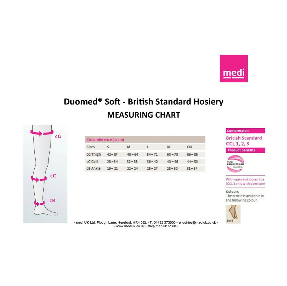 Stocking Measure Duomed Soft Class 2 Compression Stockings Below Knee – Marks Tey Pharmacy